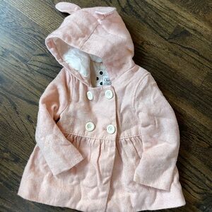 Chic Pink Kids Hooded Coat